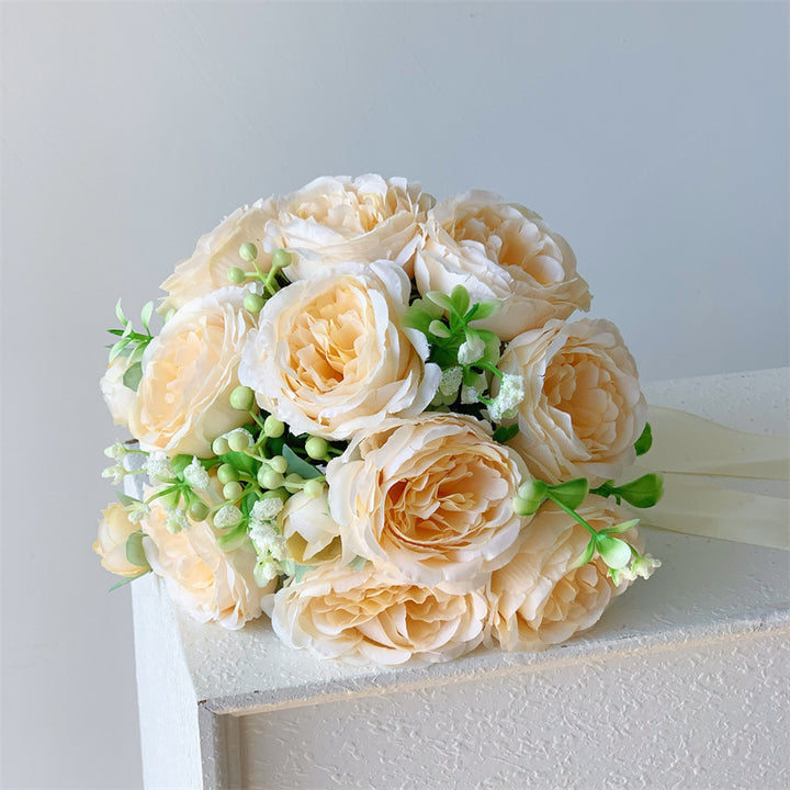 Luxurious Silk Rose Wedding Bouquet