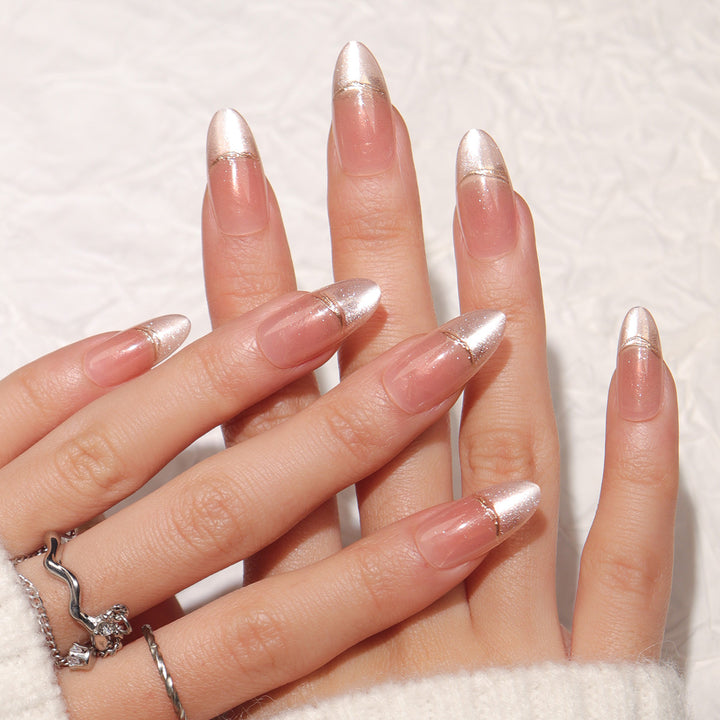Elegant Stiletto Press-On Nails with Pearlescent Finish Kalsten