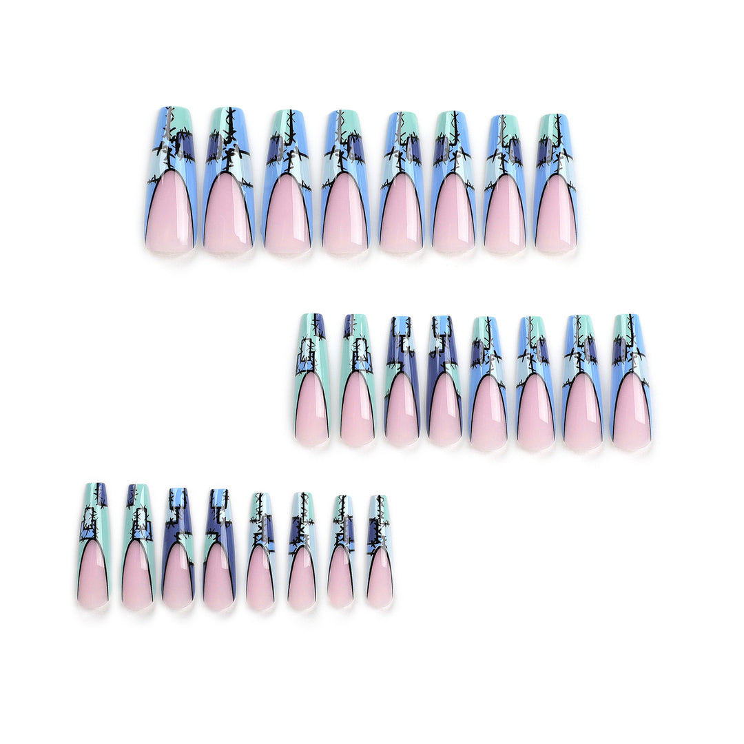 Artistic stiletto nails with modern decorative accents Kalsten
