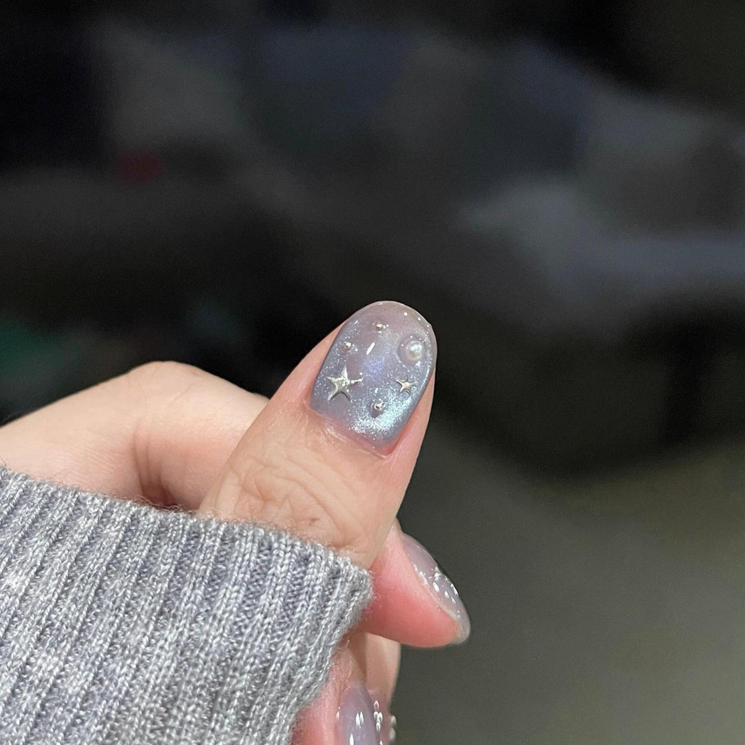 Artificial nails with shimmering star design Kalsten