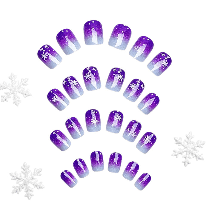 Glittering artificial nails with snowflake design Kalsten