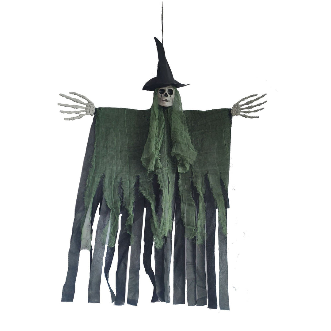 Halloween decoration figure with skeletonized wizard