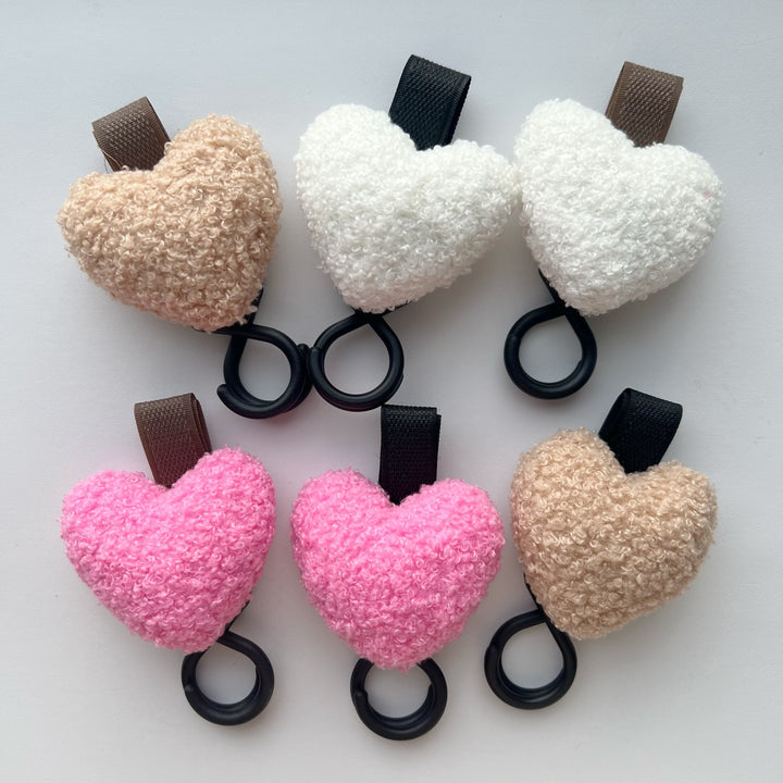 Plush Heart Pacifier Holder with Silicone Teething Ring
