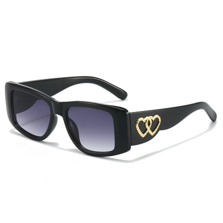 Heart-Embellished Square Frame Sunglasses Kalsten