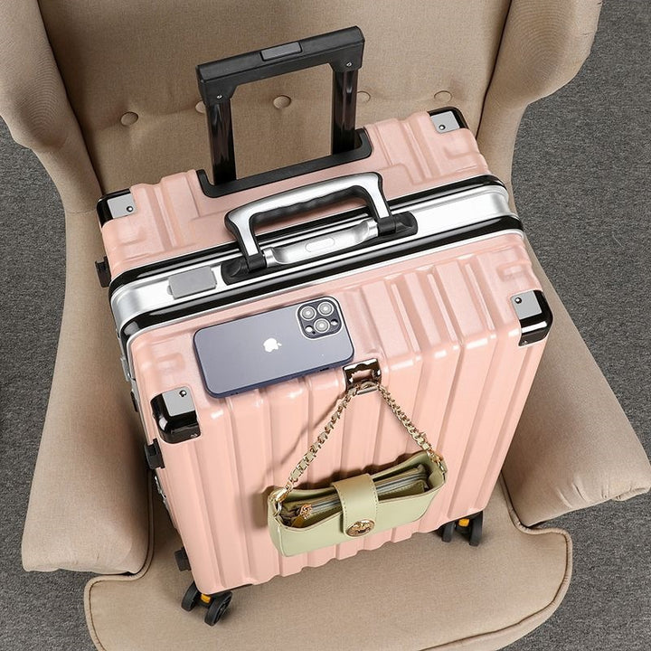 Hard-shell suitcase with double safety lock and sturdy rolling system Kalsten