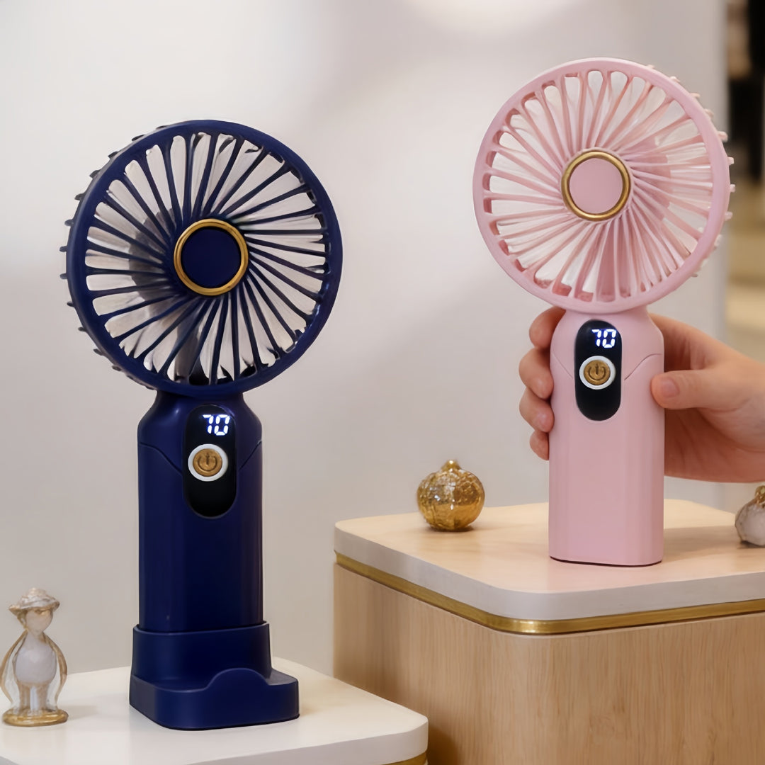 Portable handheld fan with digital speed display and USB charging function Kalsten