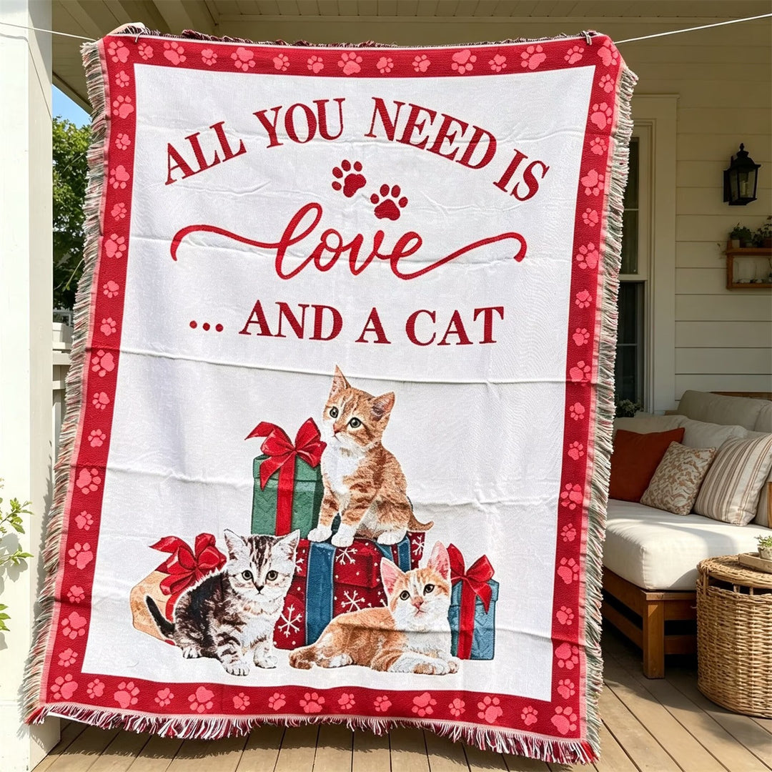 Cozy Cat-Themed Throw Blanket