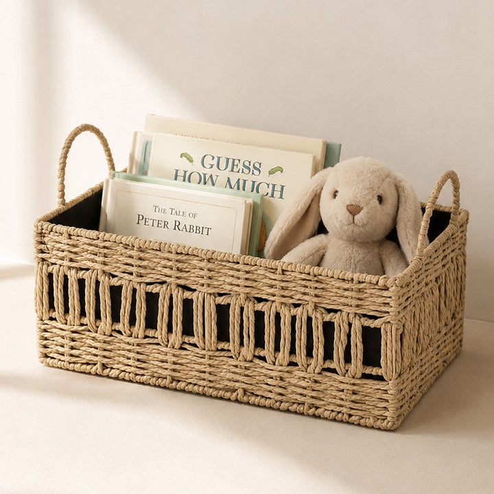Versatile storage basket made of natural material Kalsten