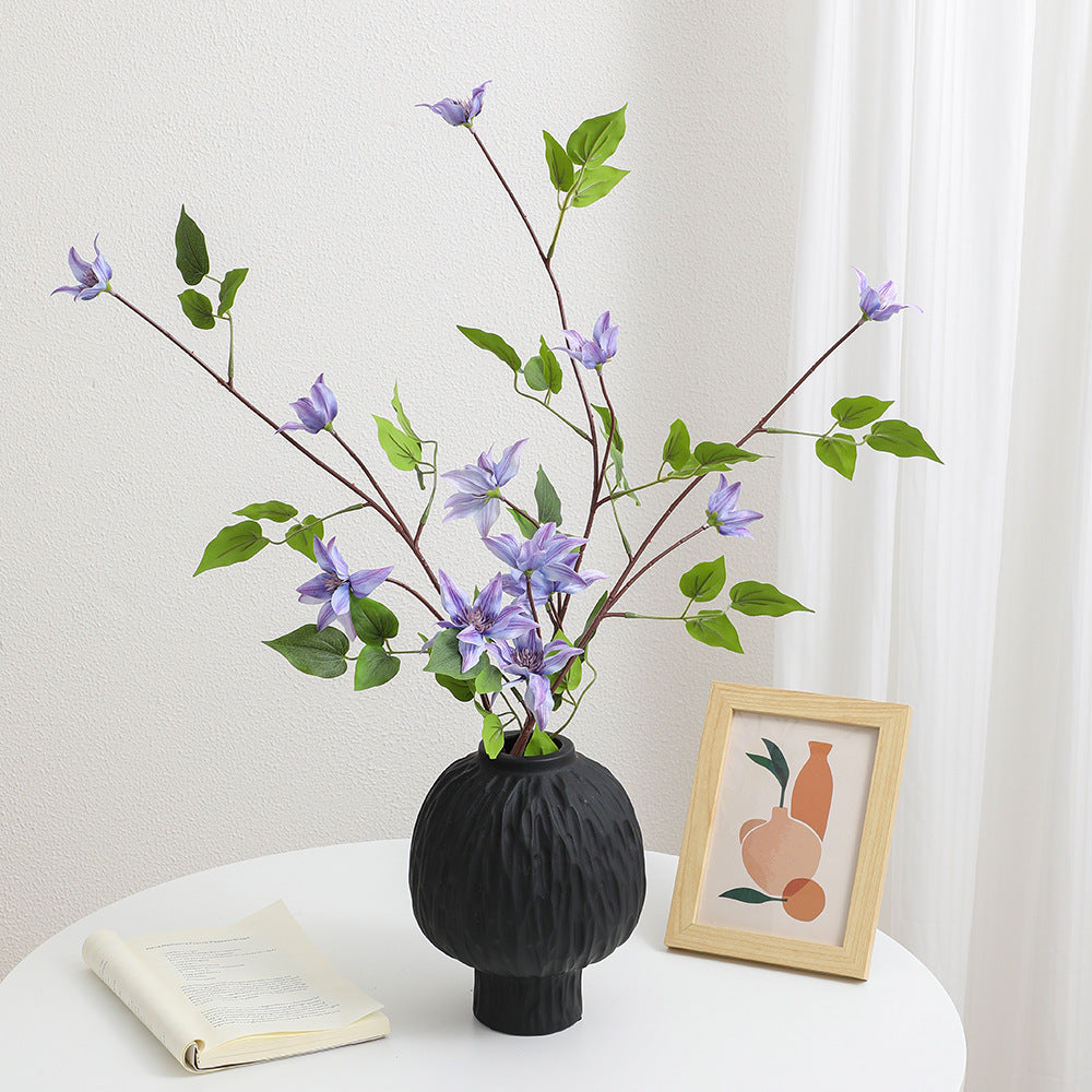 Artificial flower branch with lifelike fig tree leaves
