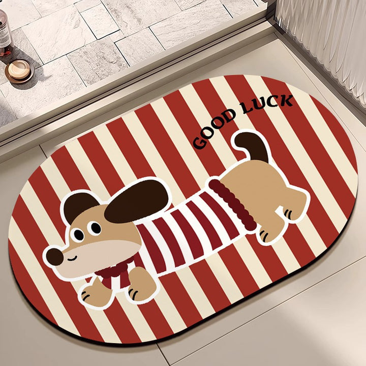 Playful Cartoon-Themed Bath Mat Kalsten