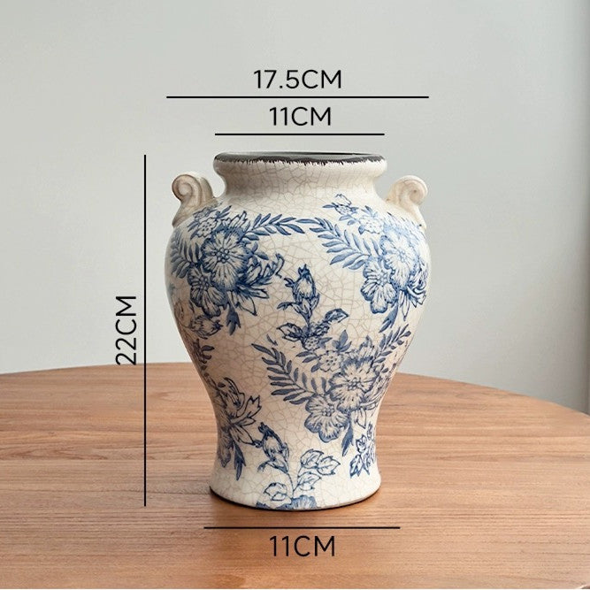 Vintage Floral Ceramic Vase