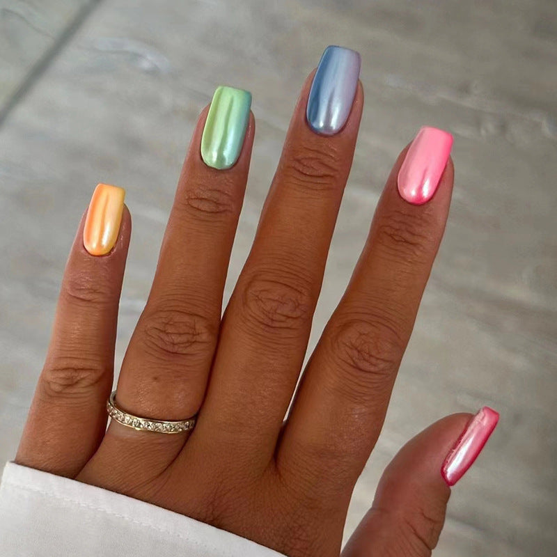 Iridescent Metallic Press-On Nail Set Kalsten