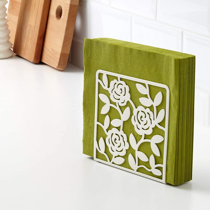 Decorative Napkin Holder with Flower Print