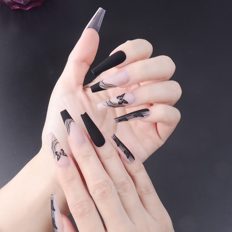 Artistic Press-On Nail Set with Intricate Patterns Kalsten