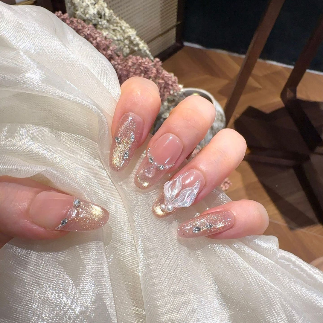 Elegant Rhinestone Embellished Press-On Nails Kalsten