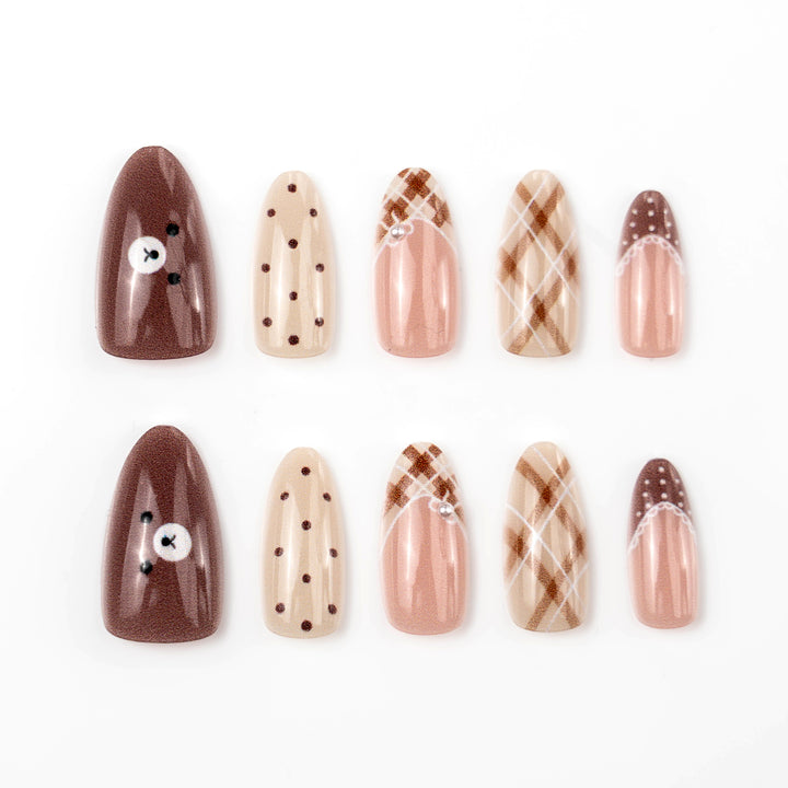 Decorative Press-On Nail Art Set with Chic Patterns