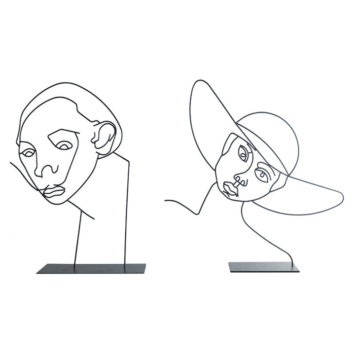 Artistic Wire Face Sculpture