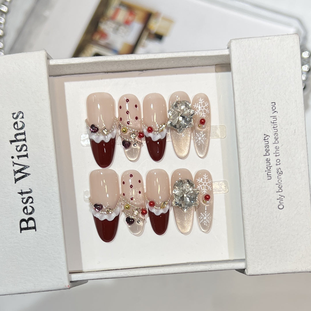 Festive-Themed Press-On Nail Art Set Kalsten