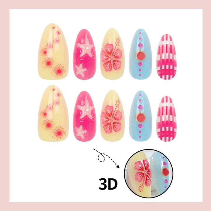 Creative flower and star design artificial nail set Kalsten