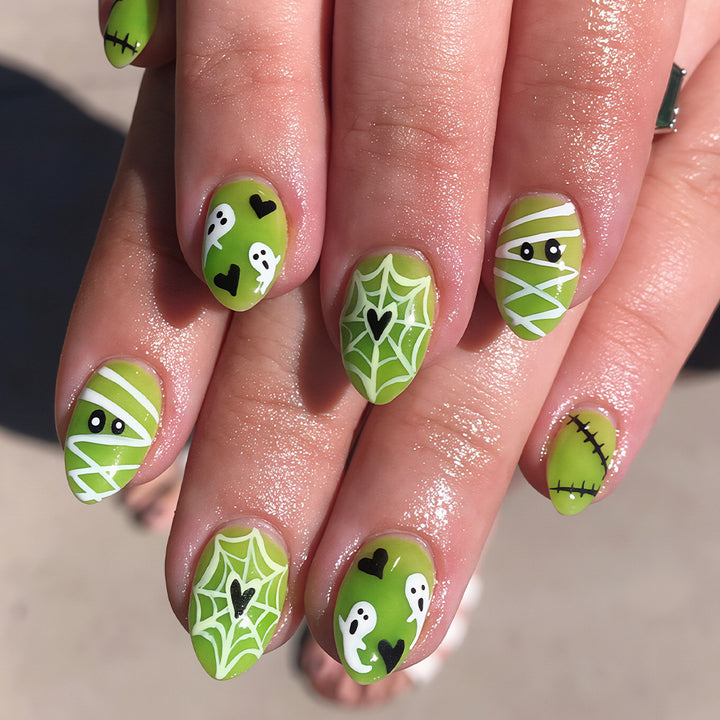 Whimsical Halloween-Themed Press-On Nail Art Set Kalsten