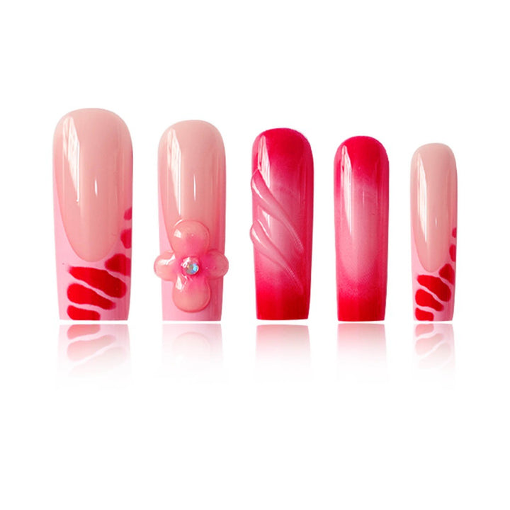Glamorous Floral Press-On Nails Set Kalsten