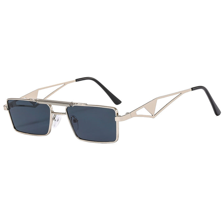 Fashionable sunglasses with square frame and mirrored lenses Kalsten