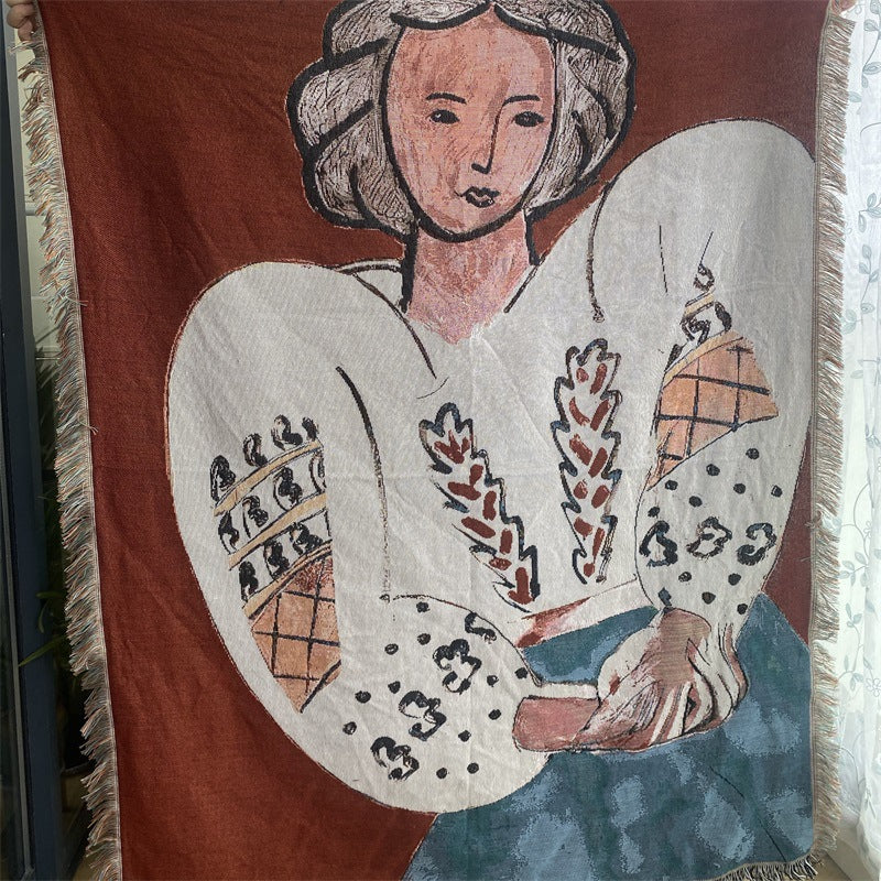 Artistic Woven Tapestry Throw Blanket