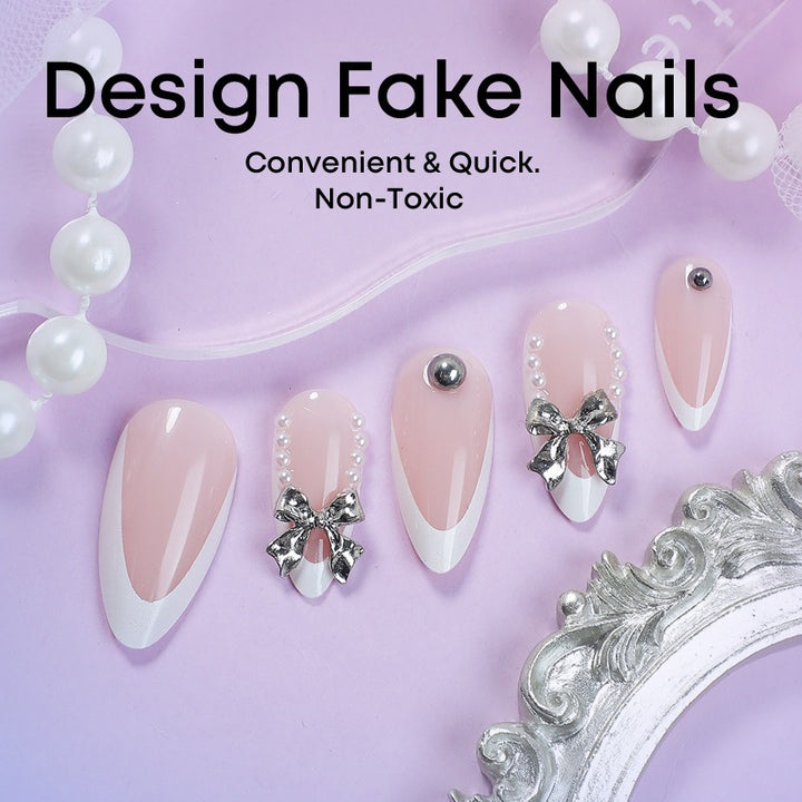 Glamorous artificial nails with sparkling 3D accents Kalsten