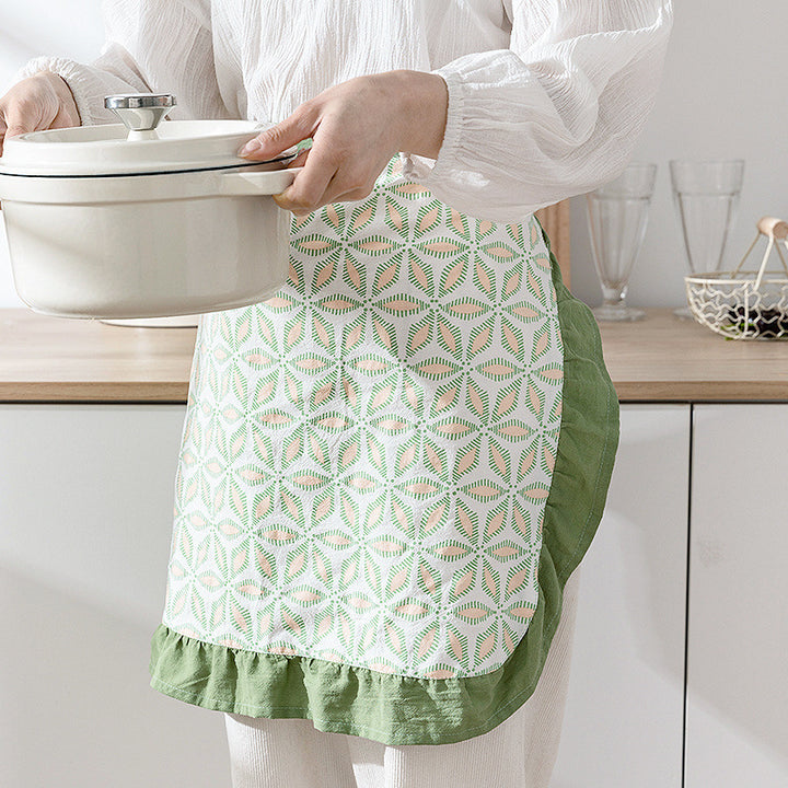 Waist apron with ruffles and woven geometric pattern Kalsten