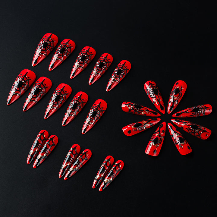Halloween-Themed Poisonous Spider Press-On Nails Kalsten