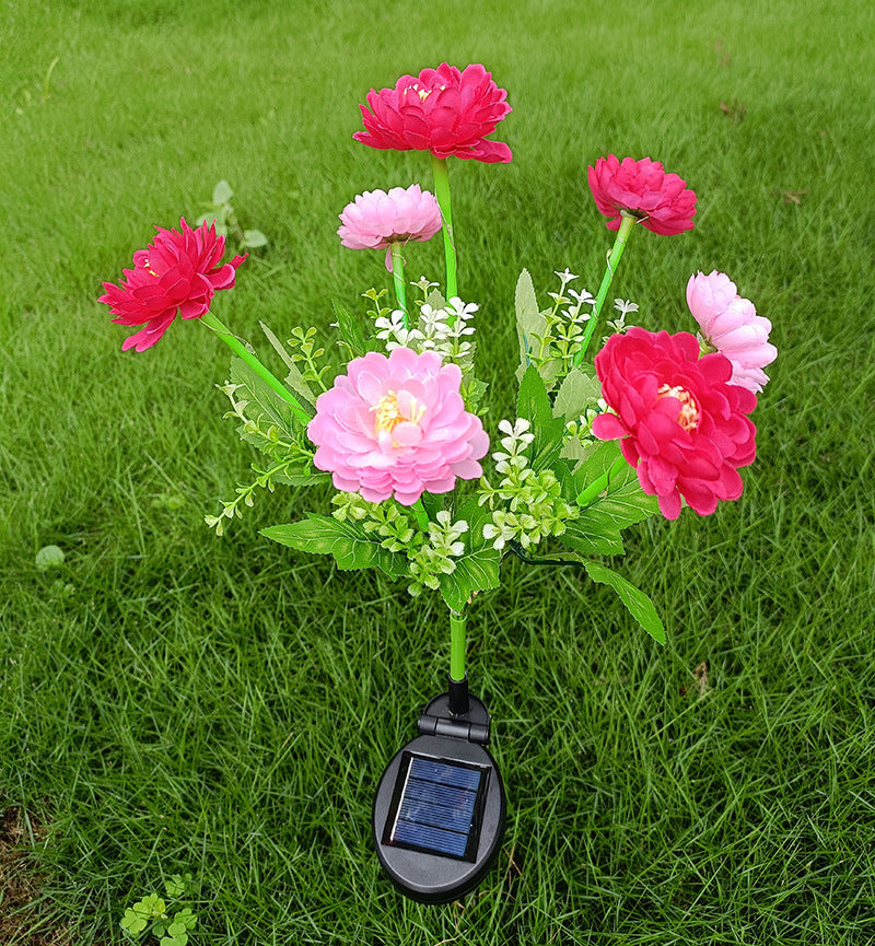 Solar Garden Stake Artificial Flower LED Pathway Decor Kalsten