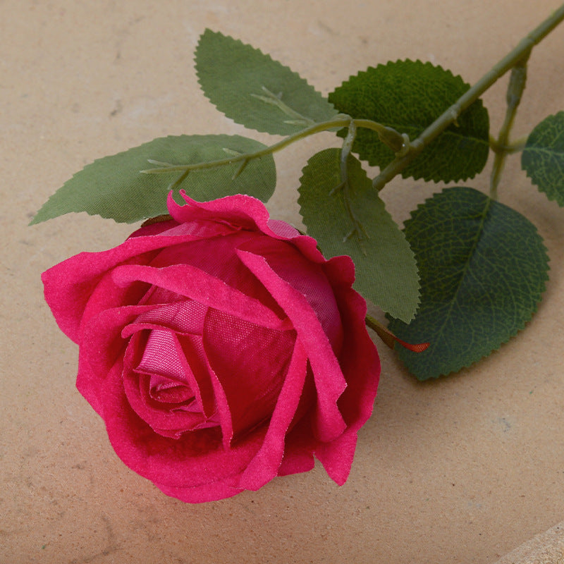 Elegant Silk Black Rose Stem