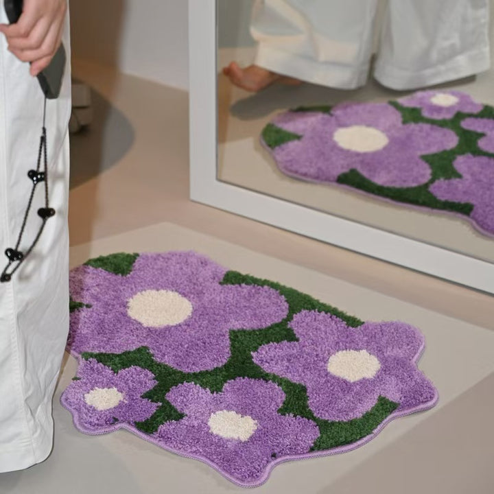 Floral Shaped Bathroom Rug Kalsten