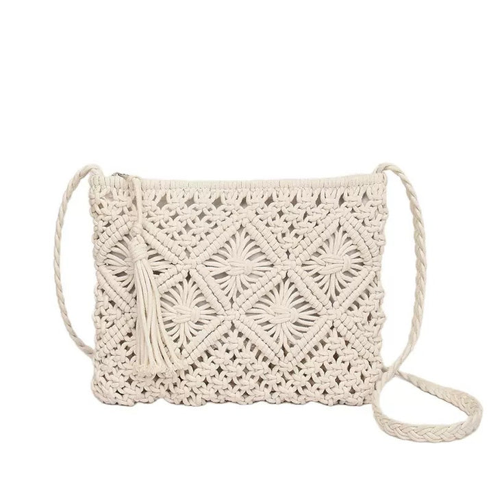 Macramé Shoulder Bag with Artistic Knot Design Kalsten