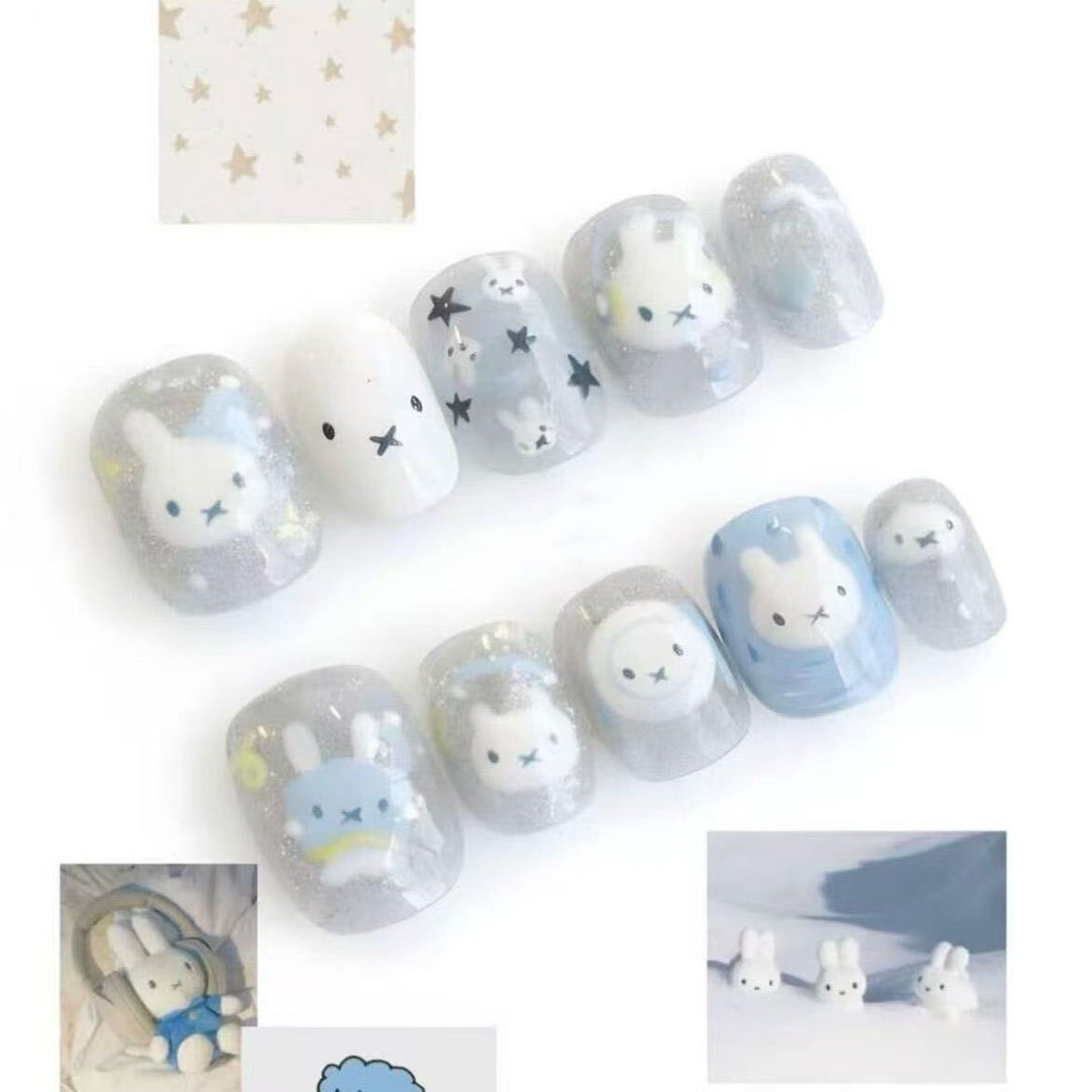 Whimsical Bunny-Themed Press-On Nail Set Kalsten