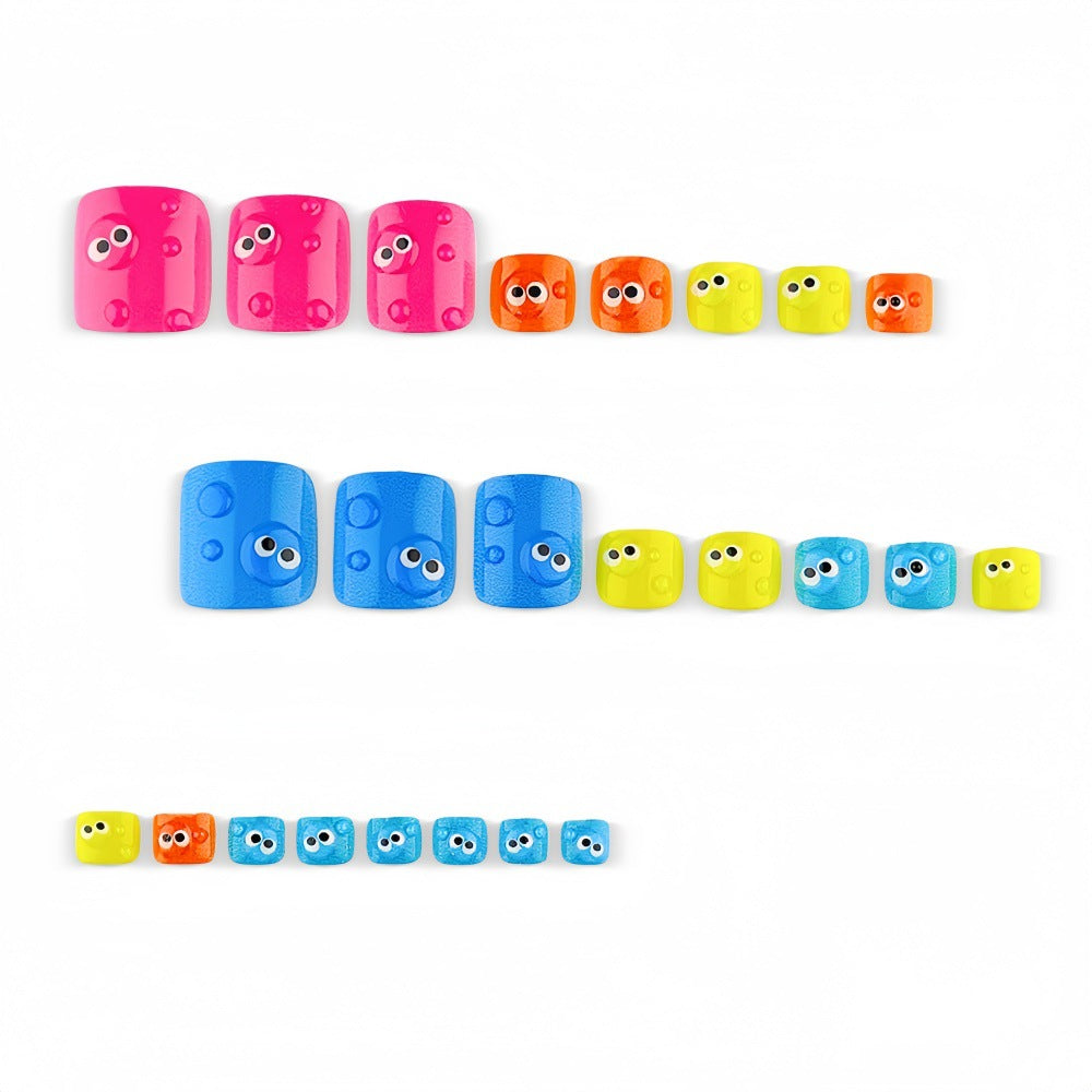 Nail art with colorful cartoon designs Kalsten