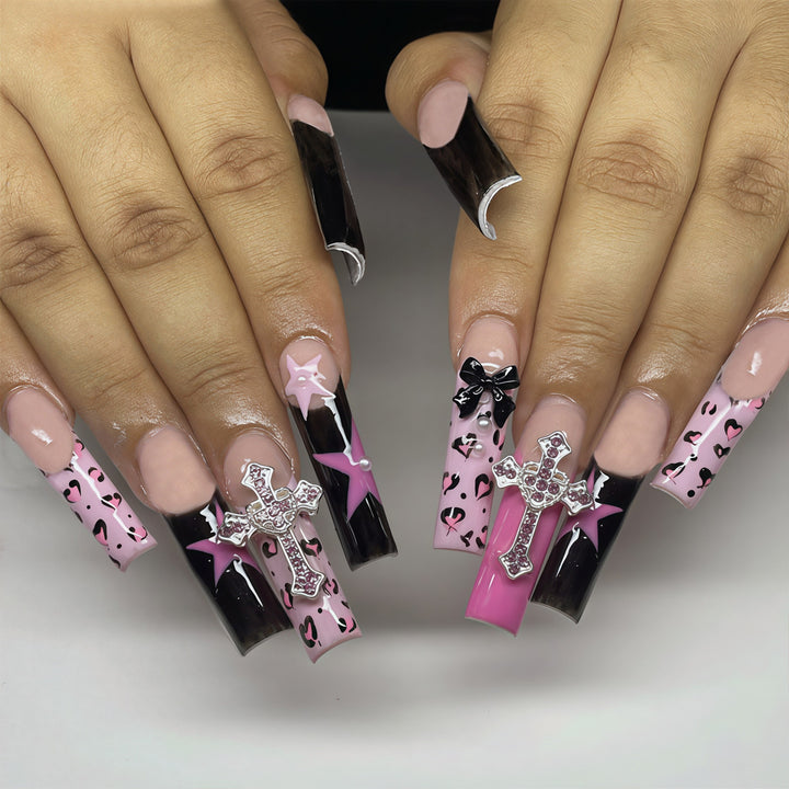 Decorative Cross and Bow Nail Art Kalsten