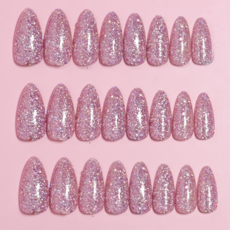Glittering Almond-Shaped Press-On Nail Set Kalsten