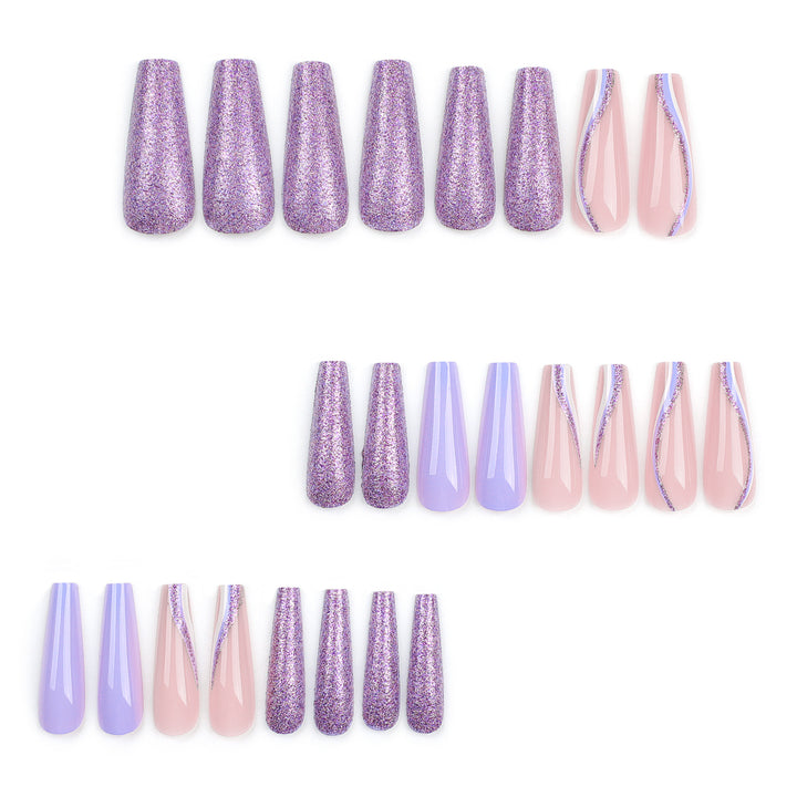 Glamorous Stiletto Nails with Glitter and Ombre Design Kalsten