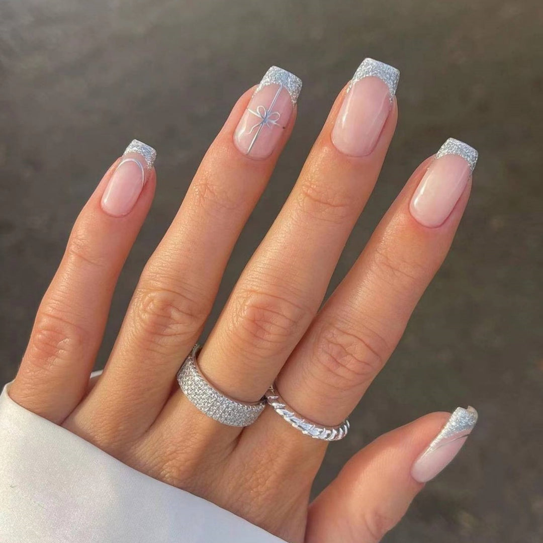 Elegant French Tip Press-On Nail Extensions Kalsten