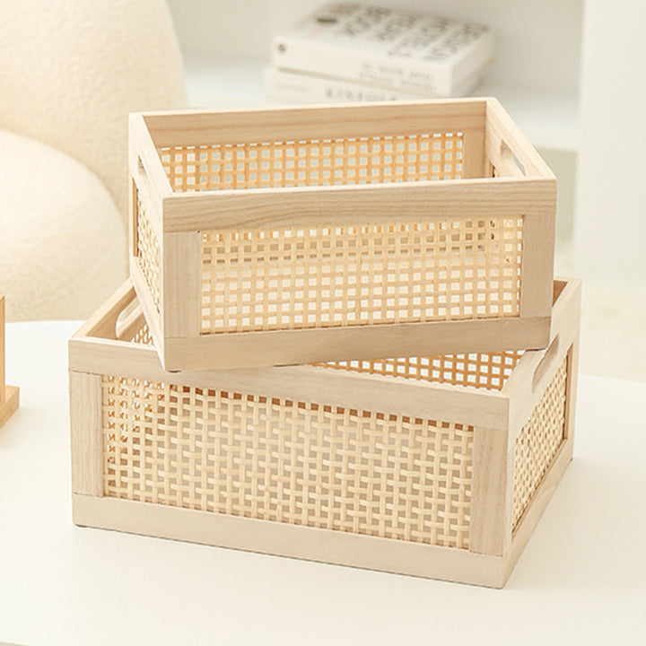 Natural Wooden Storage Bins Kalsten
