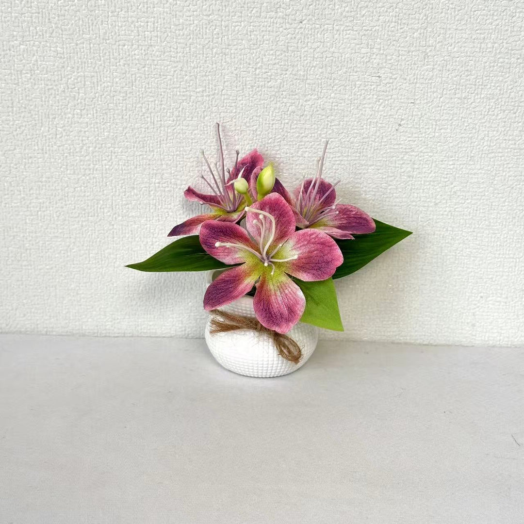 Elegant Artificial Lily Floral Arrangement for Home Decor