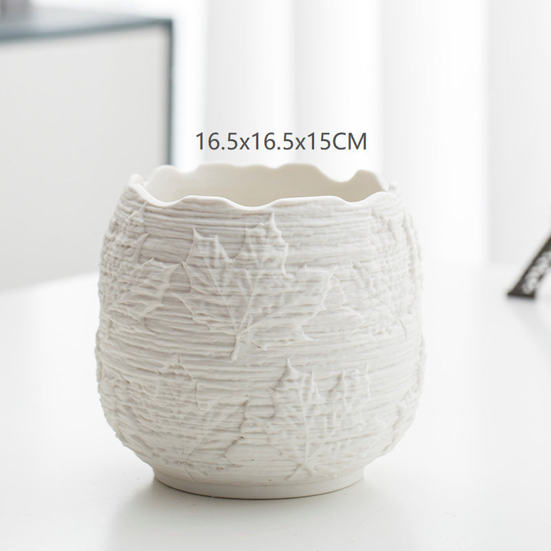 Textured Ceramic Flower Pot Kalsten