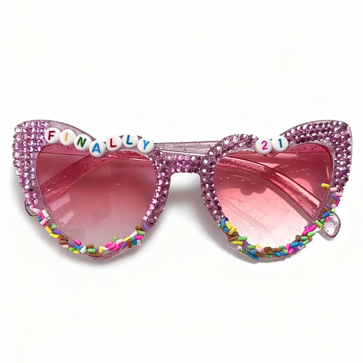 Decorative Cat-Eye Sunglasses with Rhinestones Kalsten