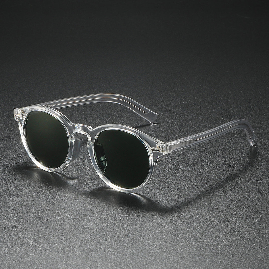 Ladies Round Sunglasses with Transparent Frame and Reflective Lenses Kalsten