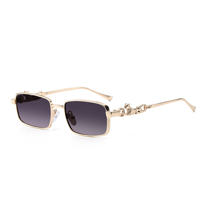 Fashion-Forward Oversized Square Sunglasses with Decorative Metallic Accents Kalsten