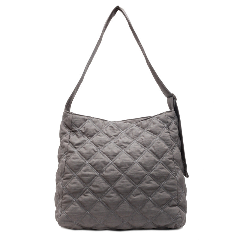 Quilted Soft Fabric Shoulder Bag Kalsten