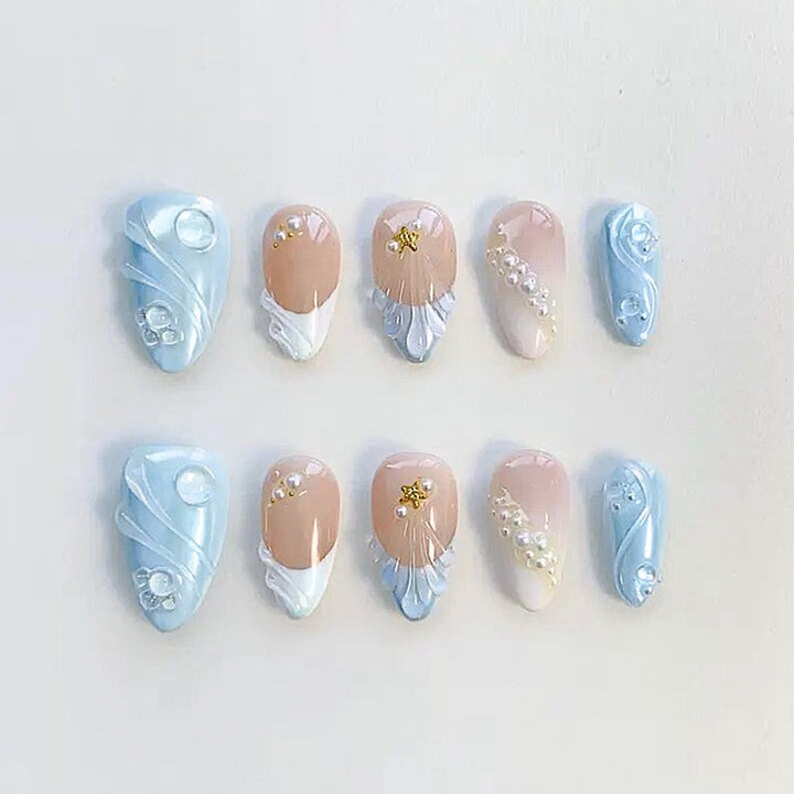 creative nail art set with maritime motifs and sparkling accents Kalsten
