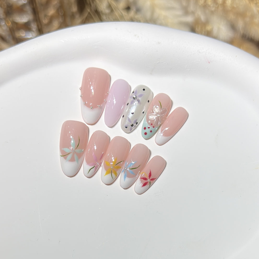 Floral Art Press-On Nail Set Kalsten