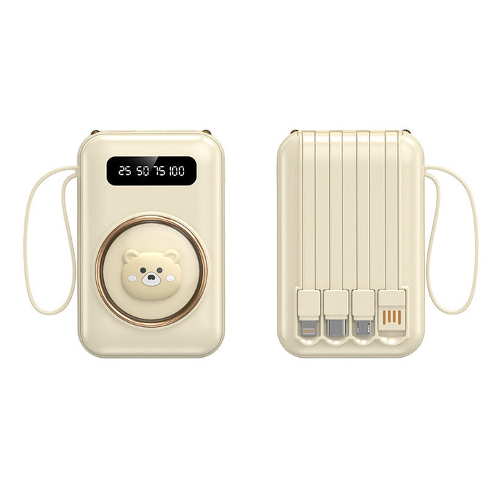 Funny power bank with integrated charging cables Kalsten